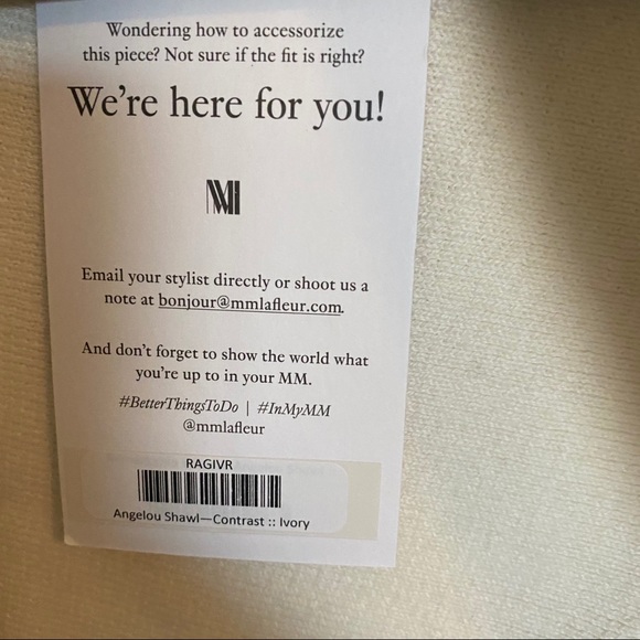 MM Lafleur The Angelou Shawl Contrast Ivory - Picture 5 of 8